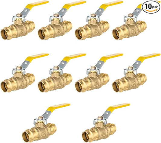 (Pack of 10) EFIELD 3/4" Press X Press Ball Valve with EPDM O-ring,1/4- Turn Full Port Shut Off Stop Ball Valve For Copper Tubing Connection, LF Lead,(VALVE243-10PCS)