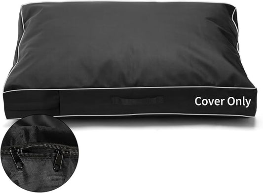 COSHNIBI Dog Bed Covers Replacement Washable,Waterproof Dog Bed Cover with Zip and Carry Handle for Dog/Cat 54''Lx44''Wx4''H-Black