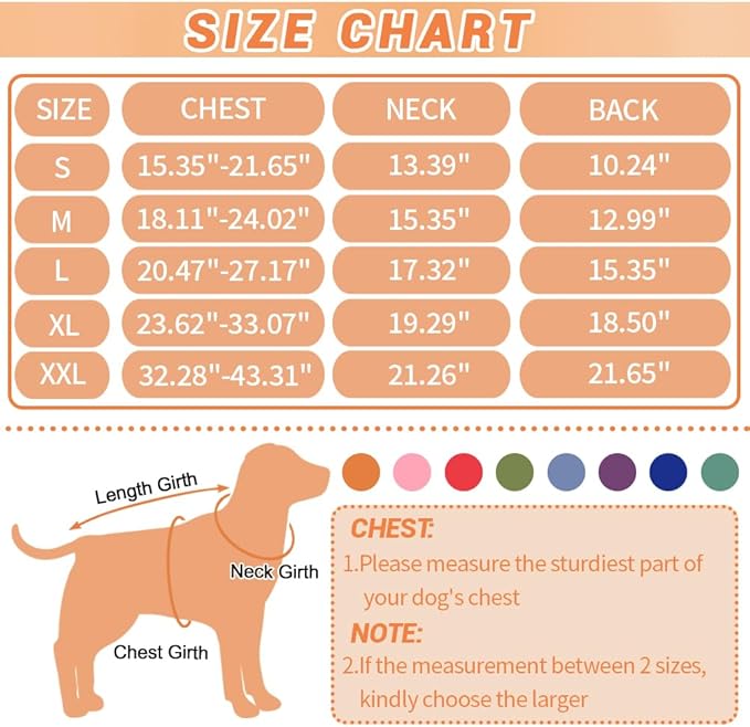 Dog Coat for Winter, Water Resistant Dog Apparel for Cold Weather - Warm Fleece Lining Doggie Coats, Reflective Pet Winter Clothes for Large Dogs, Orange XXL