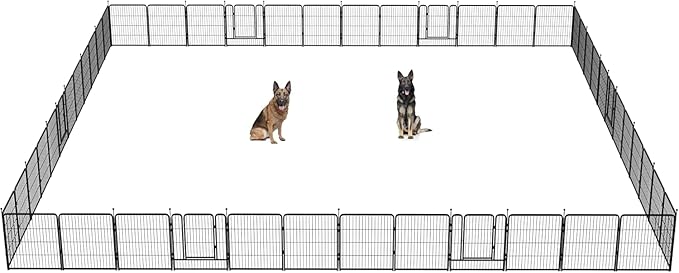 FXW Instant Unleashed Dog Playpen, Portable Pet Fence for Outdoor, RV Trips, and Camping, 32inch, 48 Panels for Puppy and Small Dogs with RV Step Grid?Patented
