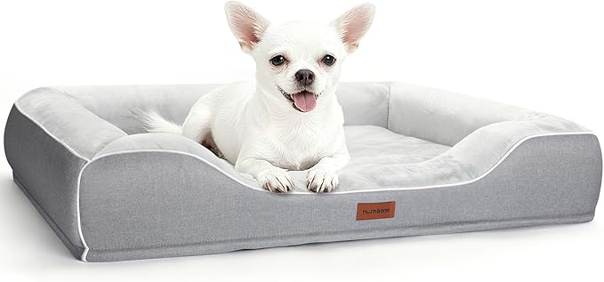 Orthopedic Small Dog Bed Washable for Small Size Dogs,Cooling Gel Memory Foam Sofa Bed with Removable Waterproof Cover & Sides,for Old Pets or Cat with Joint Pain,24"x18"x6"Grey