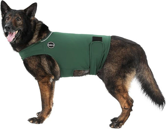 Dog Anxiety Jacket, Skin-Friendly Dog Calming Shirt - Dog Coat for Thunder, Fireworks, Vet Visits and Separation - Keep Pet Calm Without Medicine & Training, Dark Green, X-Small