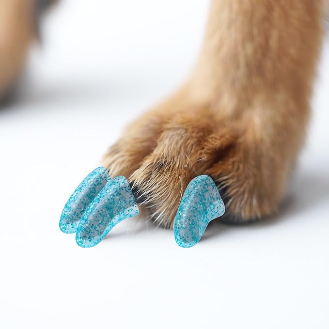 100pcs Dog Nail Caps Claw capsCover with Glue and Applicators (M: About. Weight: 10-18 pounds)