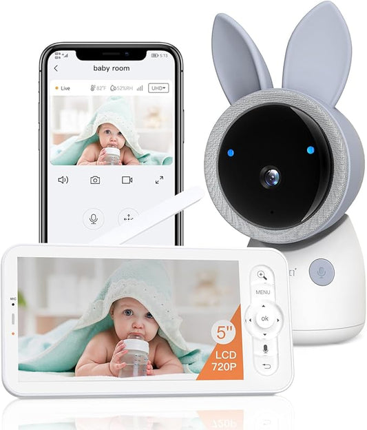 ARENTI 4MP 2.4G&5G WiFi Baby Monitor with Camera and Audio, Night Light, Auto Traking, Cry&Motion Detection, Temperature Sensor, App Control