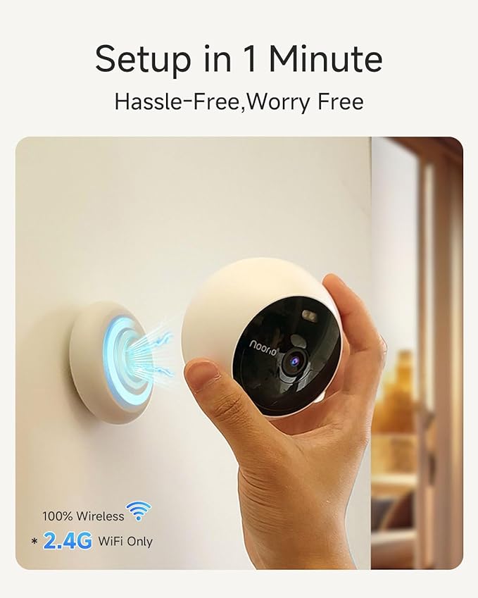 Noorio Security Cameras Wireless Outdoor Magnetic, 2Pack Easy Install Battery Powered Wireless Cameras for Home Security, 1080P AI Motion Detection, Free Local Storage, No Monthly Fee