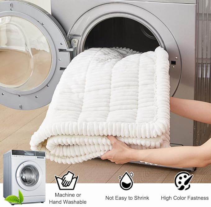 Couch Cover for Dogs Washable, Fuzzy Pet Couch Covers for 2 Cushion Sofa Pet Friendly, Non Slip Sofa Cover (White, 27.6" x 59"/70 x 150cm)