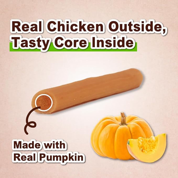 AFreschi Natural Chicken Sticks with Pumpkin 24 oz, All Natural, Grain-Free, High-Protein, Healthy & Easily Digestible, Soft Texture