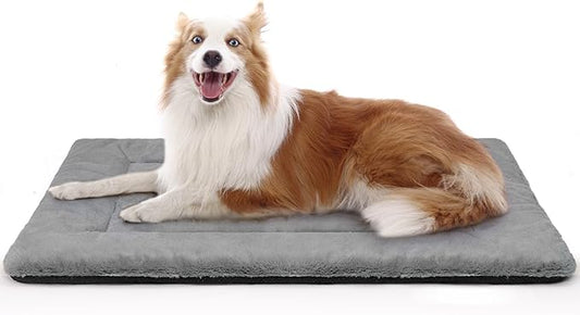Dog Bed, Dog Crate Mat Washable, Ultra Soft & Anti-Slip Large Dogs Bed Crates & Kennels, Suitable for Dogs Up to 70 lbs, 36" x 23", Dark Grey