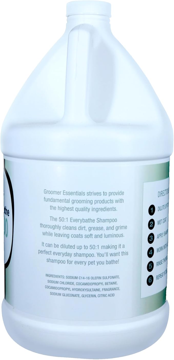 50:1 Everybathe Shampoo - 1 Gallon - Can Be Diluted Up to 50:1 - Can Be Used On Dogs Or Cats 12 Weeks Or Older - Free of Parabens and Sulfates