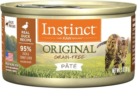 Instinct Original Pate Wet Cat Food, Grain Free Recipe - Real Duck, 3 Ounce (Pack of 24)