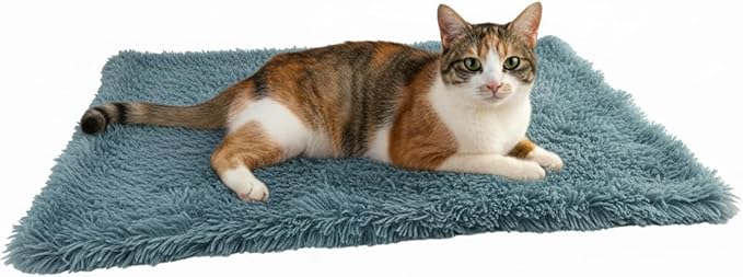 Pets Bed Blanket Dogs Reversible Soft Dog Throw Blankets Cats Mat Sleeper Fuzzy Pet Couch Covers Washable Cat Puppy Cover for Beds Sofa Travel Double Sided Furniture Protection (Colorful Blue,S)