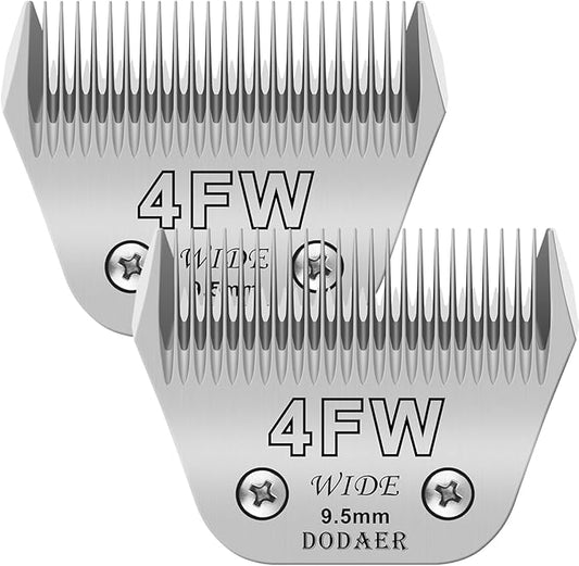 2 Pack 4 Wide Blades for Dog Grooming,Compatible with Andis,Oster A5,Wahl km10 Clippers,Cutting Length 3/8"