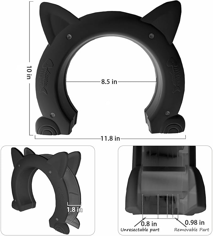 Fhiny Cat Door Interior Door, Back Friendly Kitten Doors Without Flap for Wall Durable and Easy to Install Adds Privacy Pet Door Up to 30 Lb Cute Pass Hole Corridor for Cats Doggies