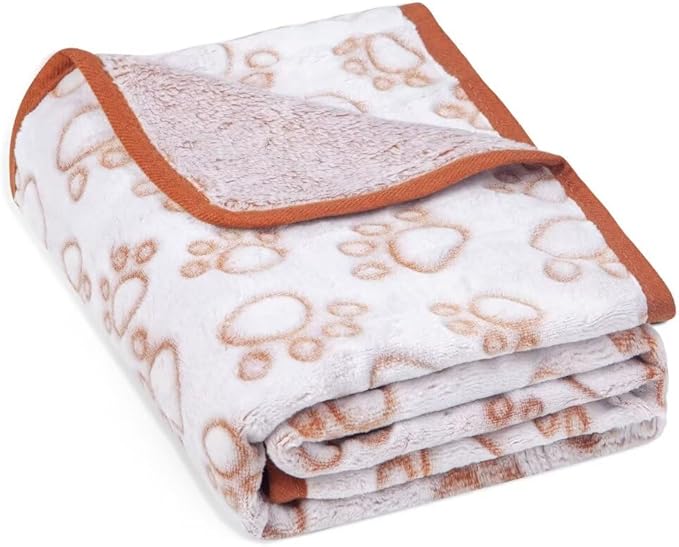 Stuffed Brown Soft Dog Blanket for French Bulldog Gifts, 32x40 inches, Premium Brown Flannel Fleece Blanket, Newborn Puppy Kitten Boy Essentials