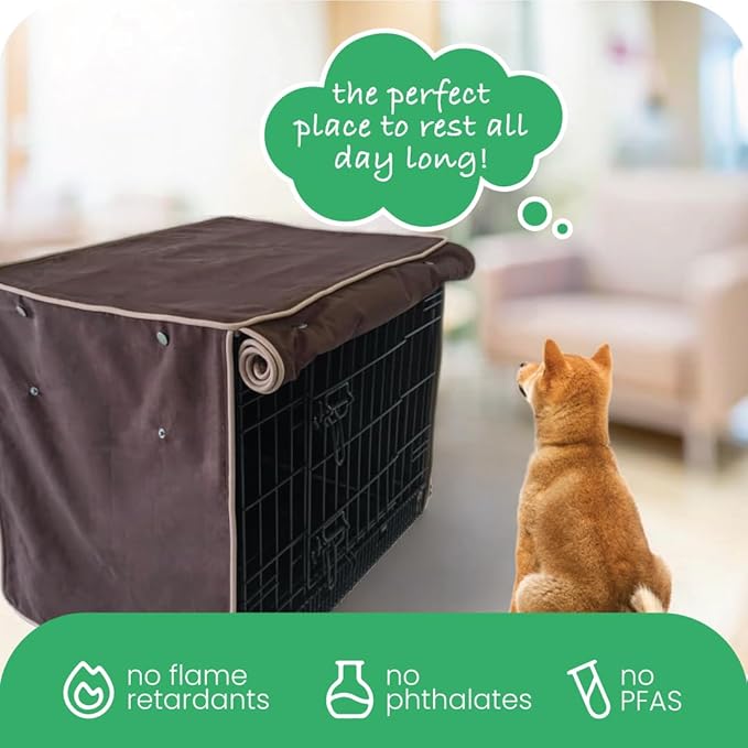 Molly Mutt Landslide Dog Crate Cover, 100% Cotton Canvas Cover with 2 Roll-Up Panels, Ideal for Dog or Cat Crate, Durable, Washable, and Free of Harmful Chemicals, 24" x 18" x 21"