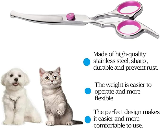 Dog Grooming Scissors,with Safety Round Tips Stainless Steel Pet Grooming Scissors for Dogs, Cats and Other Animals