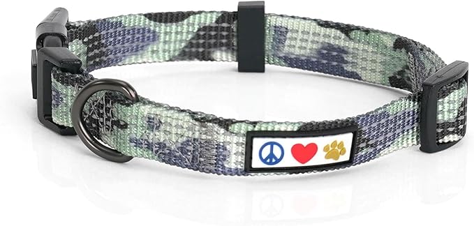Pawtitas Reflective Dog Collar Adjustable Dog Collars for Small Dogs Puppy Collar Small Dog Collar Camouflage Grey Dog Collar
