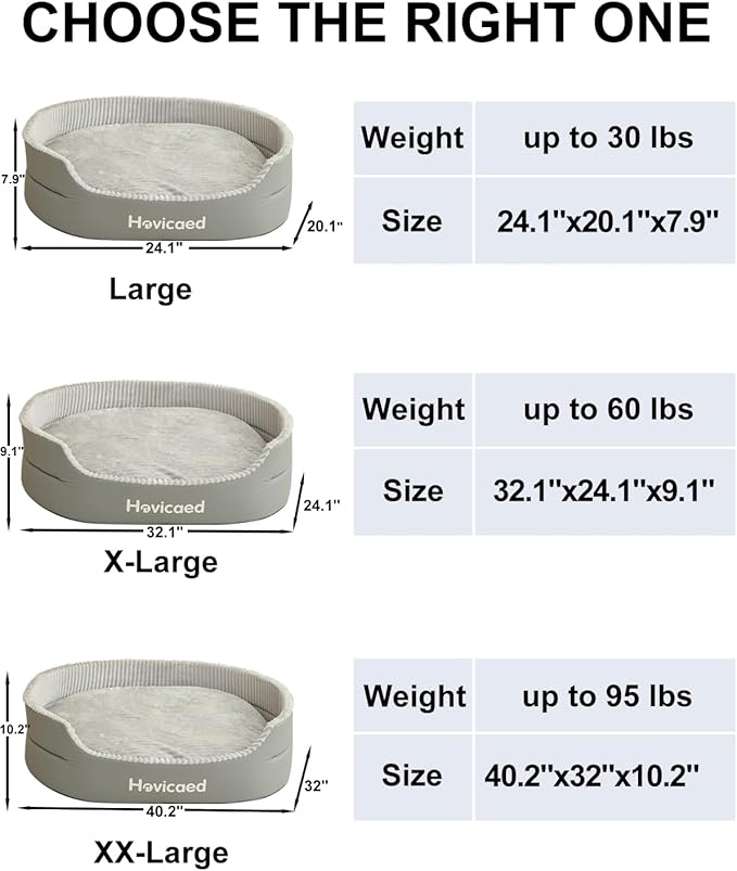 Hovicaed Dog Bed Medium Size Dog, Orthopedic Dogs Couch Bed, Waterproof Pet Bed with Removable Mat,Non-Slip Bottom 31.1x24.1inch XL