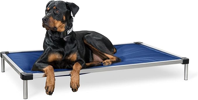 K9 Ballistics Chew Proof Armored Crate Bed 35 x 22 for Medium Dogs - Virtually Indestructible Pad, Preassembled, Withstands Aggressive Chewers - Fits 36” Wire Crates, Blue Quartz