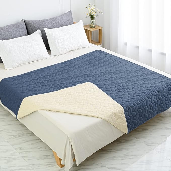 Ameritex Waterproof Pet Bed Cover Anti-Slip Dog Bed Blanket for Sofa and Furniture Waterproof New Pattern Design (Navyblue, 30x90 Inch (Pack of 1))