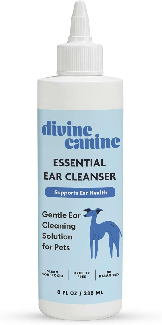Dog Ear Cleaner - 8 Fl Oz of Dog Ear Wash - Drops to Dissolve Wax, Combat Odor, and Support Healthy Ears - Made with Chamomile, Honey, and Aloe - Made in The USA
