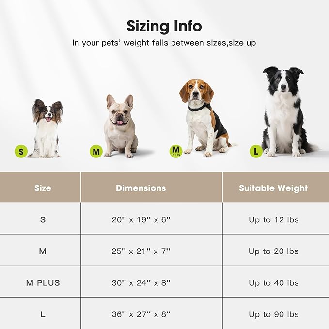 MIXJOY Dog Bed for Medium Small Size Dog, Washable Medium Dogs Bed with Removable Cover, Rectangle Doggy Ded Fluffy Plush Faux Fur Pet Bed with Anti-Slip Bottom, 25"x21"x7", Beige