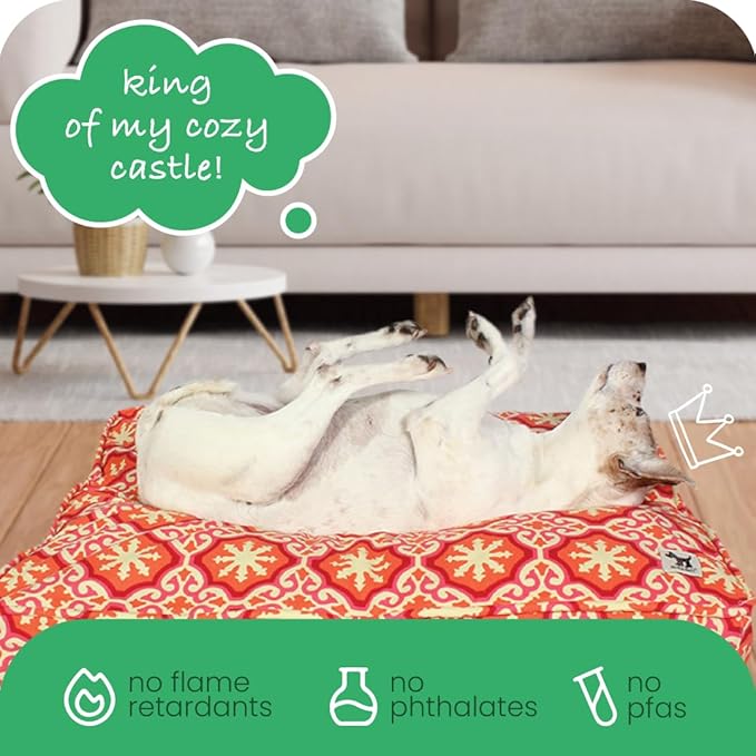 Molly Mutt Huge Dog Bed Cover - Papillon Print - Measures 36”x45”x5’’ - 100% Cotton - Durable - Breathable - Sustainable - Machine Washable Dog Bed Cover
