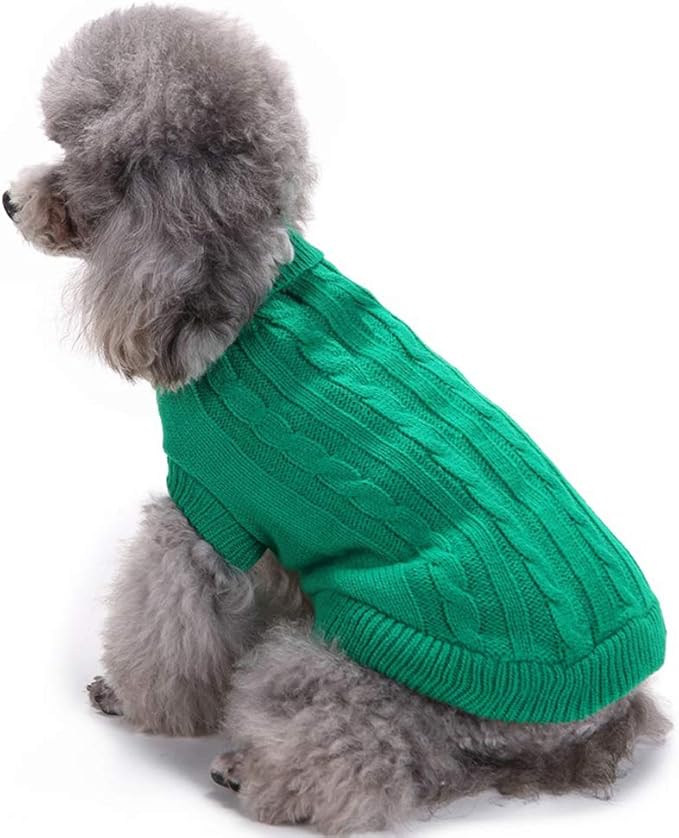 Warm Classic Turtleneck Pet Sweater for Small Dogs, Medium & Large Dogs - Cute Winter Dog & Cat Sweater for Girls & Boys