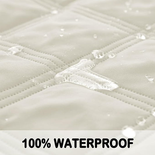fuguitex Waterproof Dog Blanket Reversible for Small Dogs Resistant Leakproof Washable Couch Cushion Bed Protector Cover for Indoor Furniture Pet Friendly（52"*82",Baby Pink+Cream