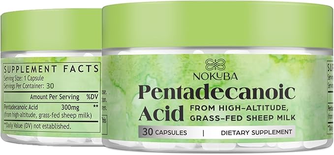 Pentadecanoic Acid C15:0 300mg High-Altitude Sheep Milk Sourced | 30 Capsules