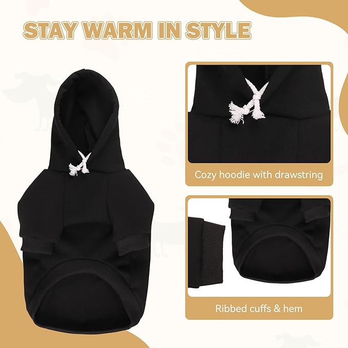 Dog Sweaters,Security Dog Hoodie,Warm Brushed Fleece Sweatshirt with Hood & Pocket,Leash Hole,Cozy Cold Weather Pet Clothes Sweater for Small,Medium,and Large Dogs,2XL