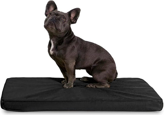 K9 Ballistics Tough Ripstop Orthopedic Crate Bed - Durable Kennel Pad with Washable Cover for Puppies and Small Dogs, 29 x 18 fits 30” Wire Crate, Obsidian Black