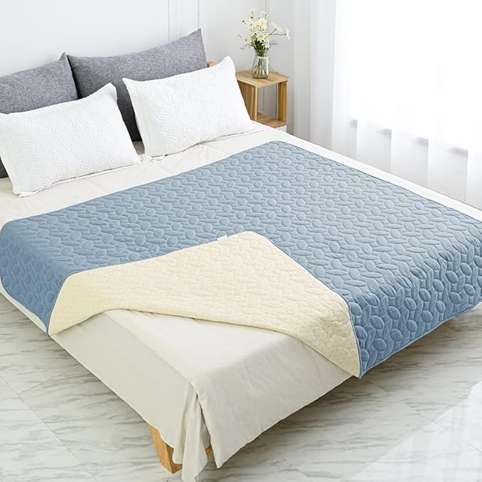 Ameritex Pet Bed Cover Dog Bed Blanket for Sofa and Furniture Waterproof New Pattern Design (52x82 Inch, Light Blue)
