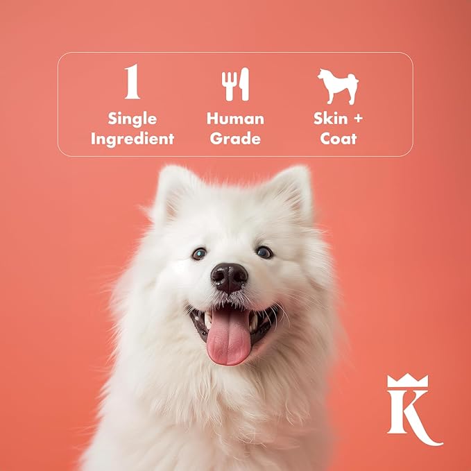 King Lou Pets - Wild Salmon Bites - Freeze Dried Treats for Dogs - Single Ingredient Dog Treat - USA-Made Salmon Treats for Dogs- Omega Rich for Skin & Coat Health - 1 lb Prior to Freeze-Drying