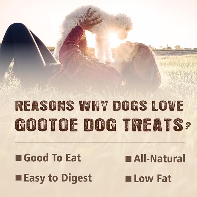 Gootoe Turkey Tendons for Dogs –All-Natural, Hypoallergenic Dog Treats, Rawhide Alternative, Long Lasting Puppy Chews, Healthy Dog Treats for Small Breeds, Bone (S), 6 Count Pack