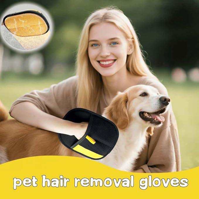 WEERSHUN Pets Hair Remover, Upgraded Electrostatic pet Hair Removal Gloves for Dog & Cats (3pcs)