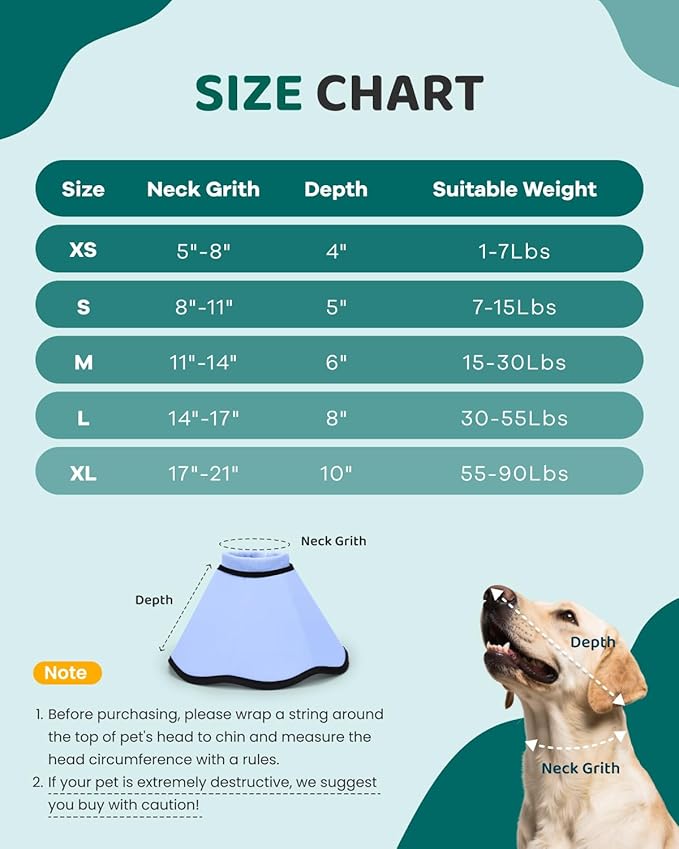 MIDOG Dog Cone Collar After Surgery, Soft Dog Cone Alternative to Stop Licking,Adjustable Elizabethan Recovery Cones for Small to Large Sized Dogs