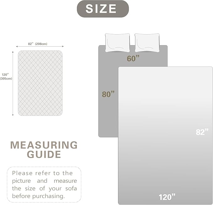 Waterproof Dog Bed Cover, Dog Pad Soft Plush Pet Blanket with Anti-Slip Back for Bed Couch Sofa, Furniture Protector for Small, Medium and Large Dogs and Cats (Light Gray-Bubble, 82"x120")