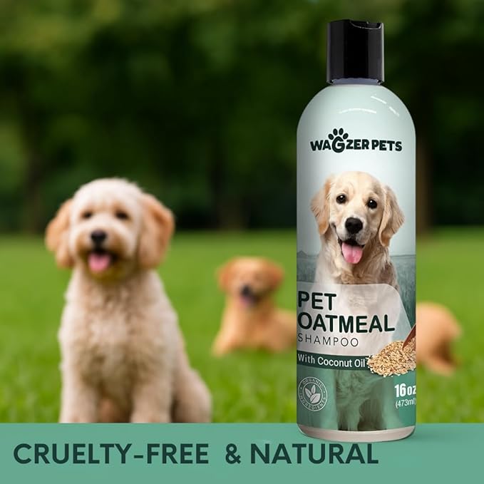 Oatmeal Dog Shampoo with Coconut Oil for Dogs | Soothing Dog Shampoo for Itching and Dry Skin | Oatmeal Bath Hypoallergenic and Gentle Pet Care for Sensitive Skin and Coat | 16 oz