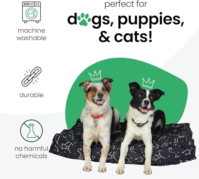 Molly Mutt Medium to Large Dog Bed Cover - Rocketman Print - Measures 27”x36”x5’’ - 100% Cotton - Durable - Breathable - Sustainable - Machine Washable Dog Bed Cover