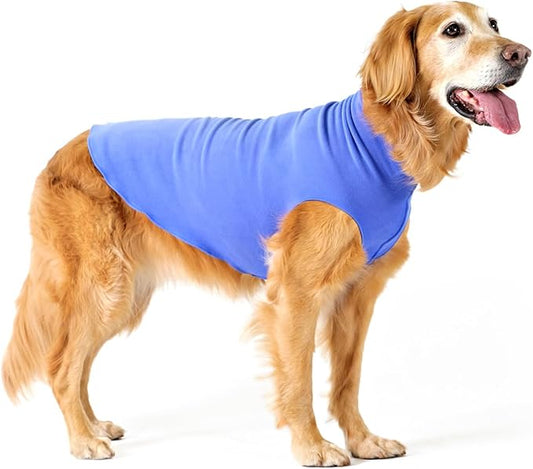 Goldpaw Stretchy Fleece Jacket for Small Dogs - Super Soft, Warm Dog Sweater - Pet Sweater Vest for Fall and Winter - Canine Clothes Made in The USA - Machine Washable - Cornflower Blue - Size 20