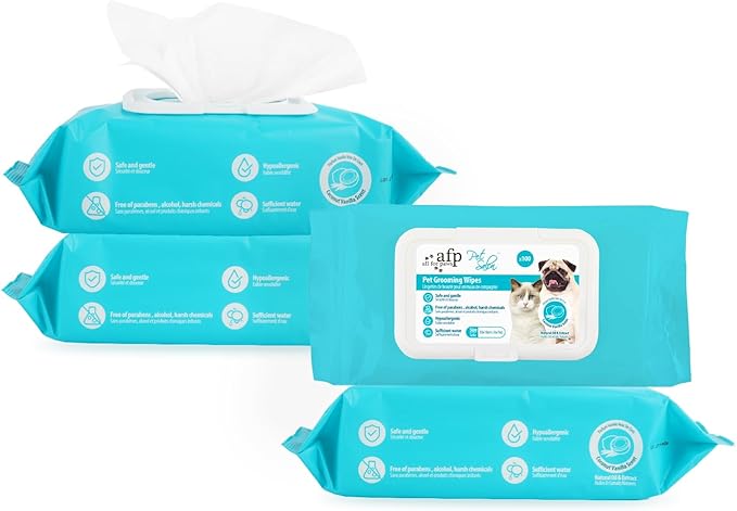 ALL FOR PAWS Pet Wipes for Dogs & Cats, 400 Count (4×100), Dogs Puppies & Cats Wipes, Dog Face & Paw Cleaning Wipes, Coconut Vanilla Scent, Gentle All-Over Clean with Natural Ingredients