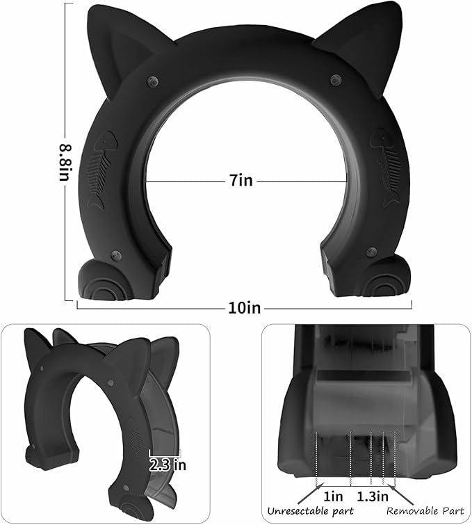 Fhiny Cat Door Interior Door, Back Friendly Kitten Doors Without Flap for Wall Durable and Easy to Install Adds Privacy Pet Door Up to 20 Lb Cute Pass Hole Corridor for Cats Doggies