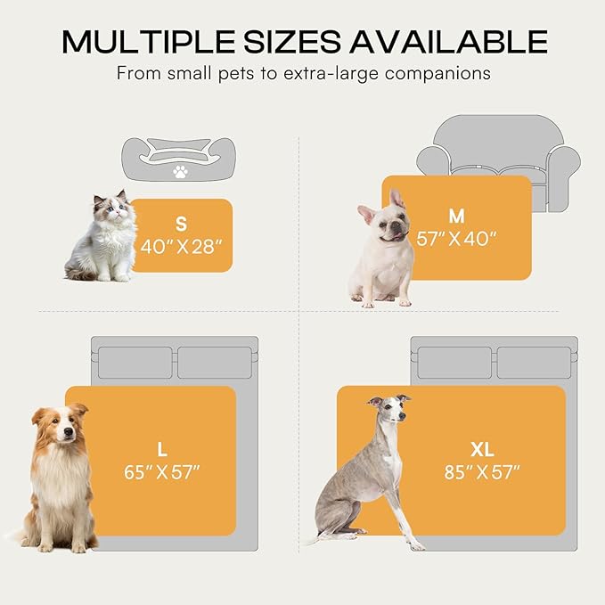 Luciphia Waterproof Dog Blanket for Medium Large Dogs Ultra-Soft Calming Cut Pile Flannel Throw Durable & Warm Furniture Protection for Couch Car Pet Blanket Machine Washable Soft White,M(57''x40'')