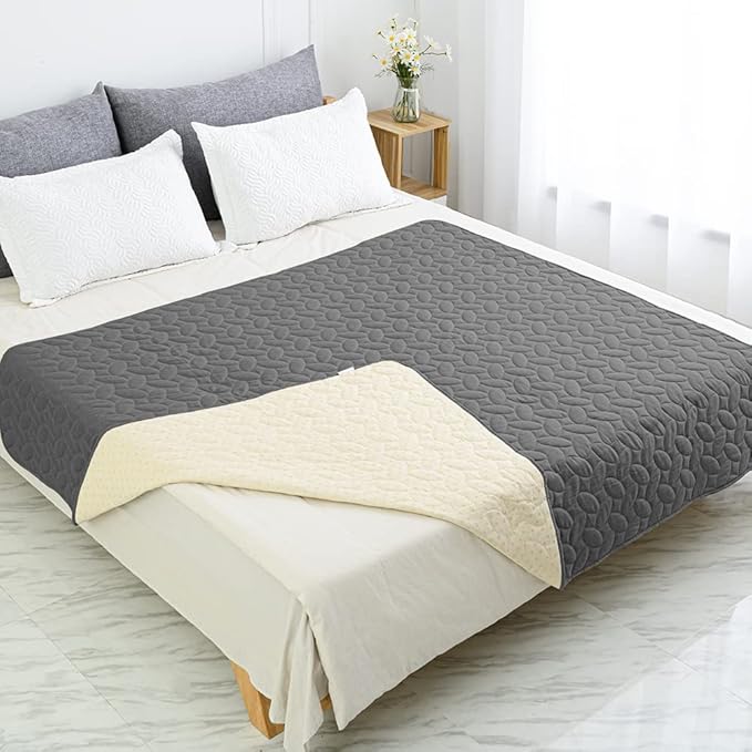 Ameritex Waterproof Pet Bed Cover Anti-Slip Dog Bed Blanket for Sofa and Furniture Waterproof New Pattern Design (Darkgrey, 30x80 Inch (Pack of 1))
