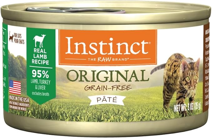 Instinct Original Pate Wet Cat Food, Grain Free Recipe - Real Lamb, 3 Ounce (Pack of 24)
