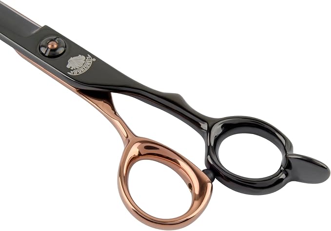 Furzone 7.5” DREAM Straight Shear Pet Dog Grooming Scissors, Patent Grip Design, Easy Adjust, Japanese 440C Tempered Steel, Lightweight, Professional Dog Scissors For Dog Grooming (Serrated)