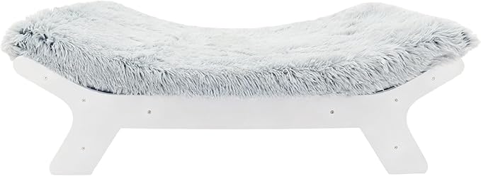 Muihood Elevated Dog Bed Wooden Frame and Mattress with Washable Cover, White XL Puppy Up to 90 lbs