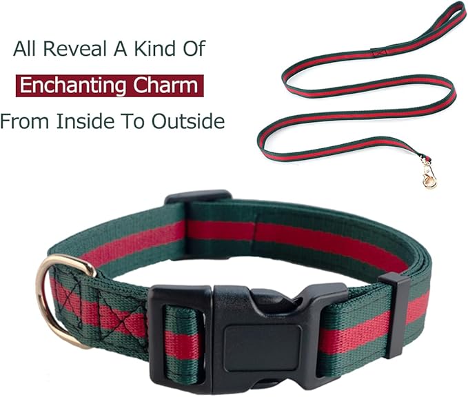 Elegant Luxury Dog Collar and Leash Set, Soft Pet Collars and Leashes for Small Dogs