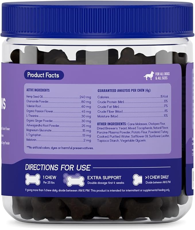PupGrade 2-Pack Calming and Digestive Support Chews for Dogs - Natural Muscle Relaxant - Prebiotic and Probiotic Supplement with Enzyme Blend - 120 Chews Total